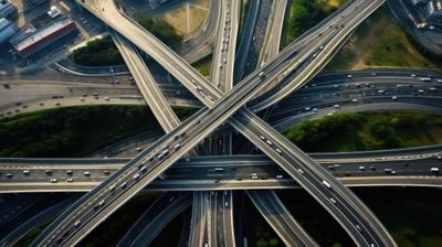 Areal picture of highway intersections