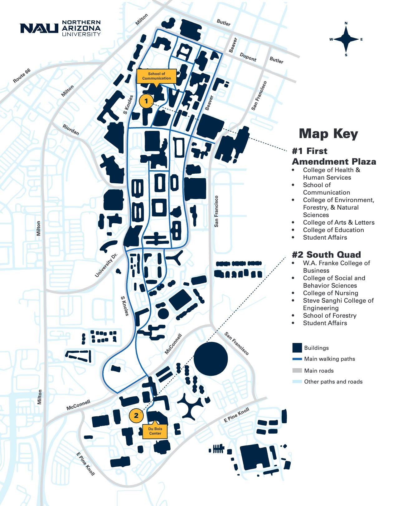 A map of the college receptions for the 2026 welcome week events.