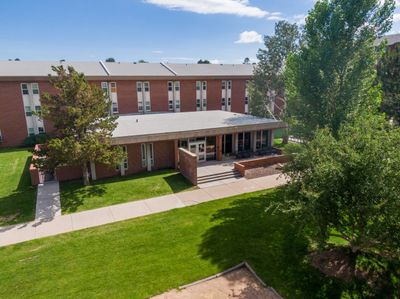 The exterior of Wilson Hall, a traditional co-ed residence hall for NAU students.