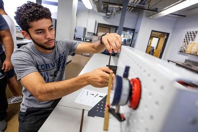 Hispanic student in lab