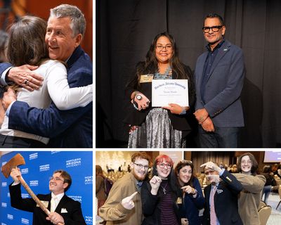 Collage of pictures from the Gold Axe ceremony