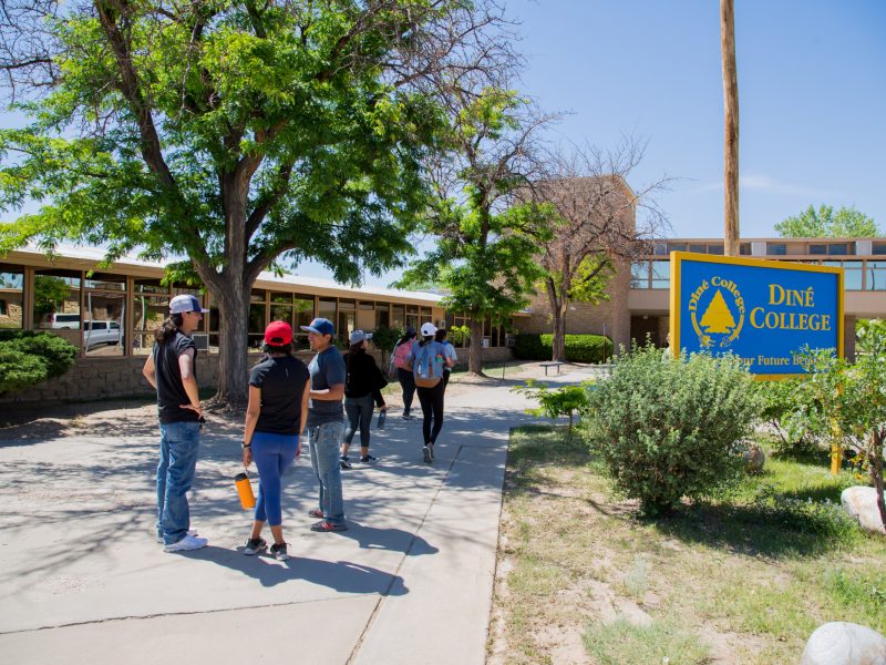 Students walking at Dine College.