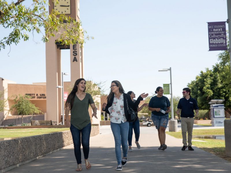 Students walking at Mesa Community College.