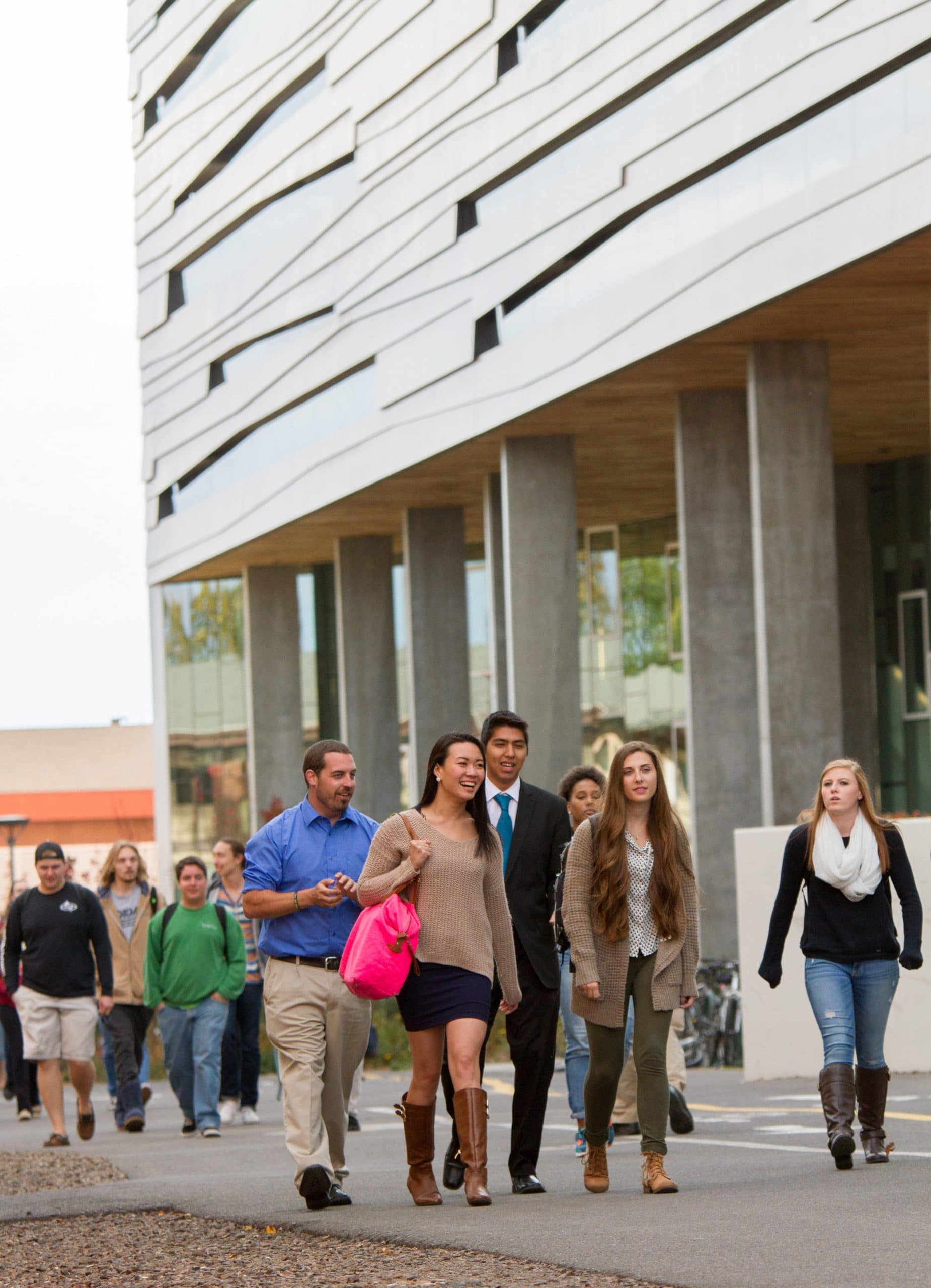 NAU students walking through campus.