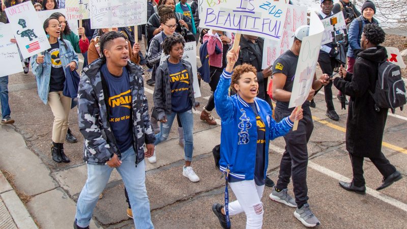 Students participate in MLK march