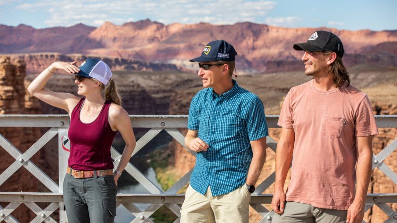 Students overlook the rim of the Grand Canyon.