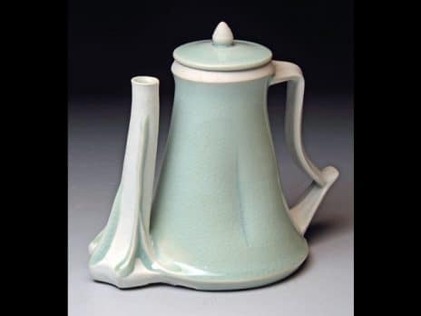 Delicate teal teapot by student Kenny Tinklenberg