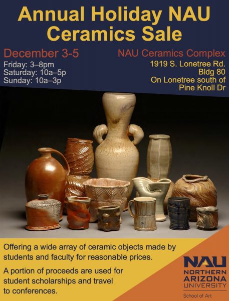 A poster announcing the Annual Holiday NAU Ceramics Sale
