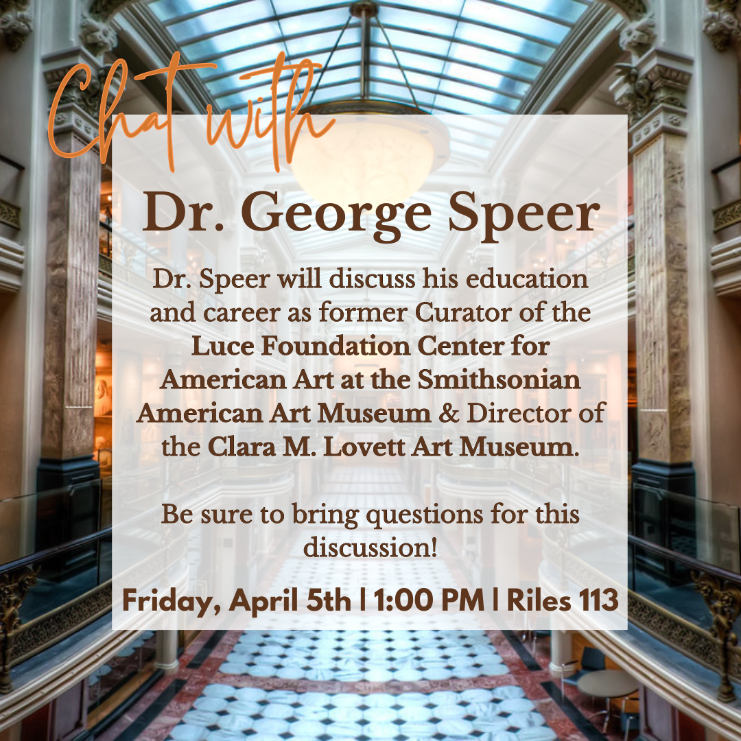 Museum Studies Club presents a discussion with curator Dr. George Speer ...