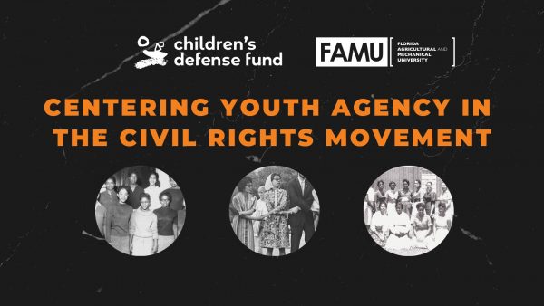 A flyer for the June 2023 FAMU "Centering Youth Agency in the Civil Rights Movement" Panel