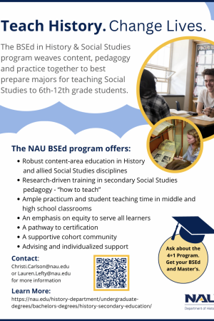 A flyer for the History BsED Program