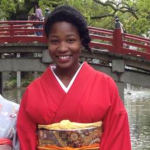 NAU student in a traditional kimono, or Japanese dress.