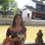 NAU student at a temple in China.