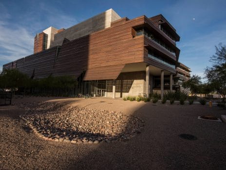 Exterior view of Phoenix Biomedical Center building in downtown Phoenix