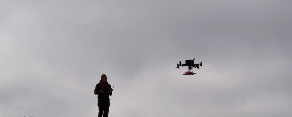 Christopher Edwards and Ari Koeppel flying their drone.