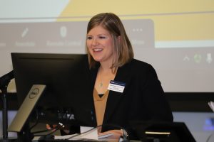 Dr. Oaklee Rogers introduces one of the speakers at the February 18 ABRC workshop.