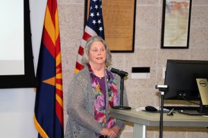 Mary Lou Brubaker, PharmD, PA-C, NAU Department of Physician Assistant Studies speaks at the February 18 ABRC workshop.