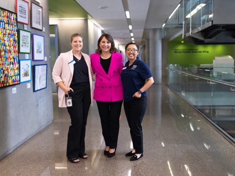 Oaklee Rogers, Bernadette Melynk, and Erin Dimas at the Phoenix Bioscience Core