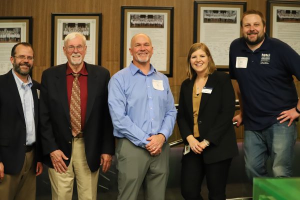 From left to right, Dr. David Trotter, Texas Tech, Dr. Bob Trotter, Northern Arizona University, Dr. Steve Palmer, Northern Arizona University, Dr. Oaklee Rogers, Northern Arizona University, and Nic Beckett, Northern Arizona University.