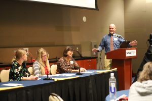 One of the panels takes questions from the crowd at the May 18 ABRC workshop.
