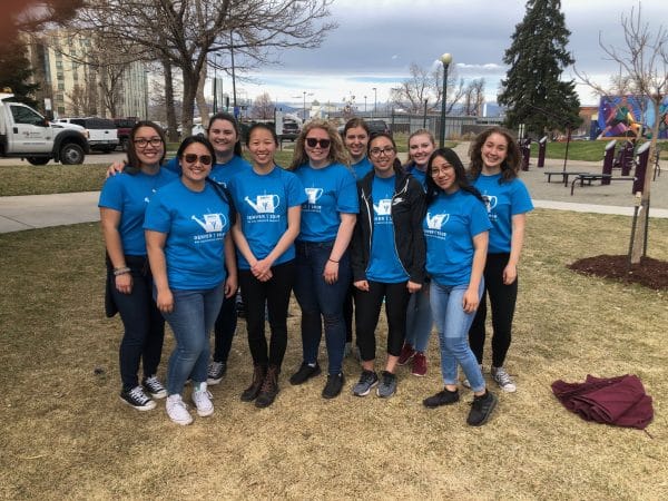 Photo of Psychology Club students performing community service before the Rocky Mountain Psychological Association conference