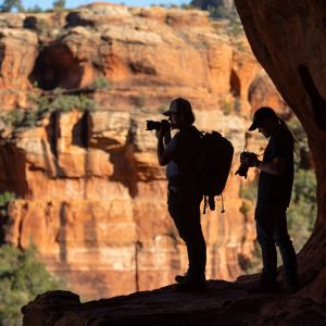 Northern Arizona University photography students on a hike in Sedona.