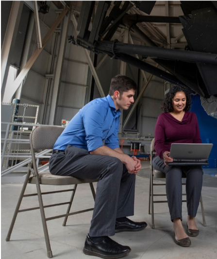 Jacob Hyden with mentor Christina Thomas at the Discovery Channel Telescope
