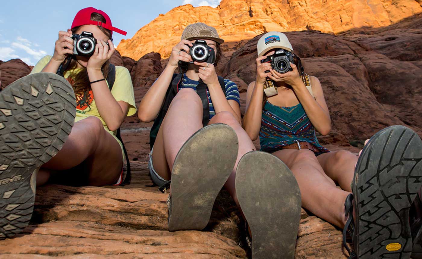 Student photographers at the Grand Canyon.