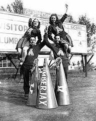 ASC Cheer Squad members featuring the "Block A" symbol at N A U in 1946.
