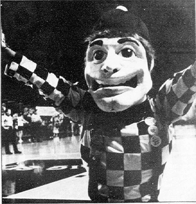 The first Louie mascot at Northern Arizona University, 1988.