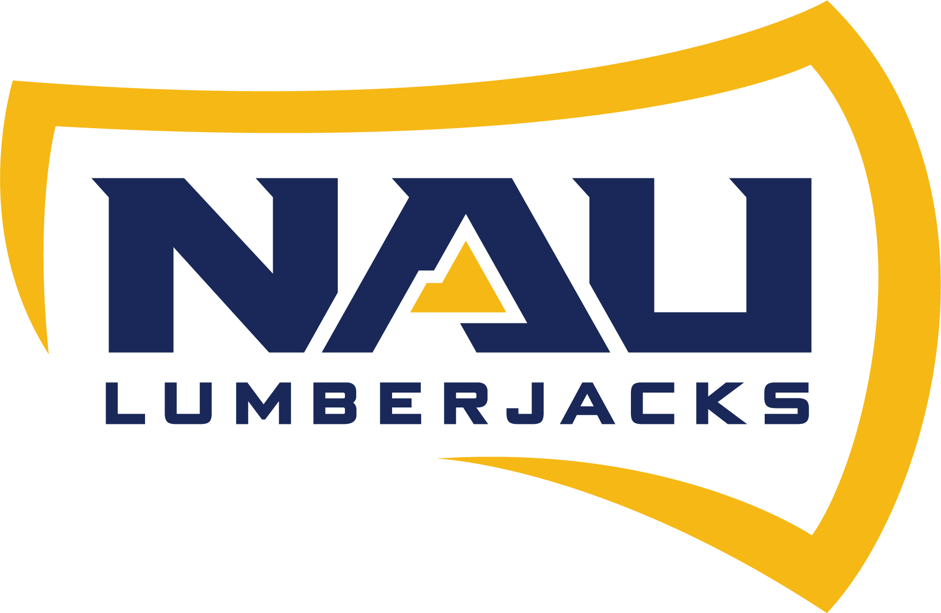 Northern Arizona University's primary axe "Lumberjacks" logo, featuring true blue and gold.