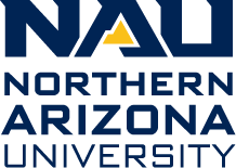 Northern Arizona University's primary logo, featuring true blue and gold.