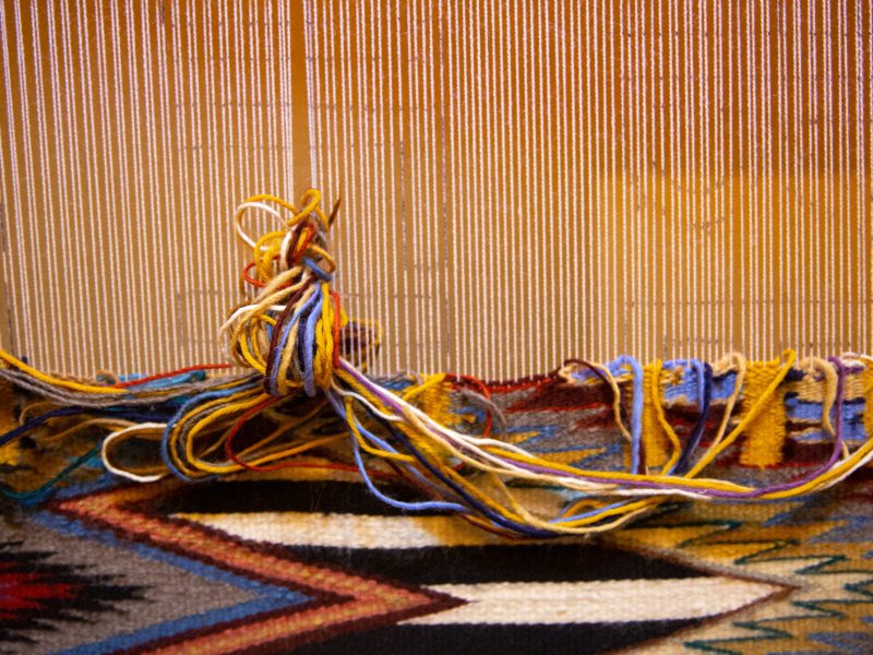 Rug weaving loom in the Native American Cultural Center