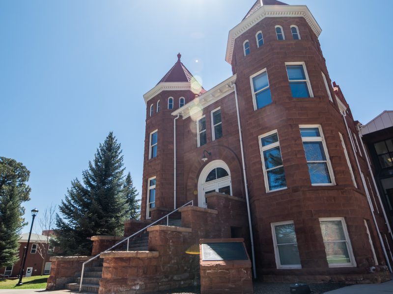 Old Main on the N A U Flagstaff mountain campus.