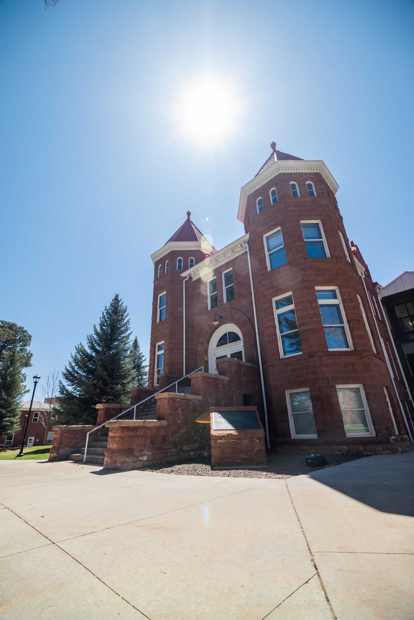 Old Main on the N A U Flagstaff mountain campus.