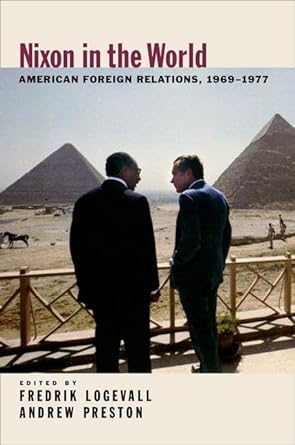 pyramids of Giza in the background Nixon and president of Egypt circa 1975 stand in foreground - this is the book cover for the book mentioned in caption