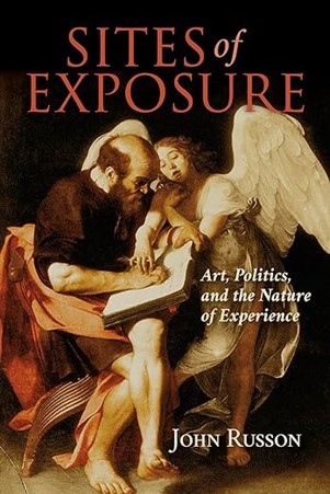 Cover of Sites of Exposure by Dr. John Russon, University of Guelph - angel reading a book with a man
