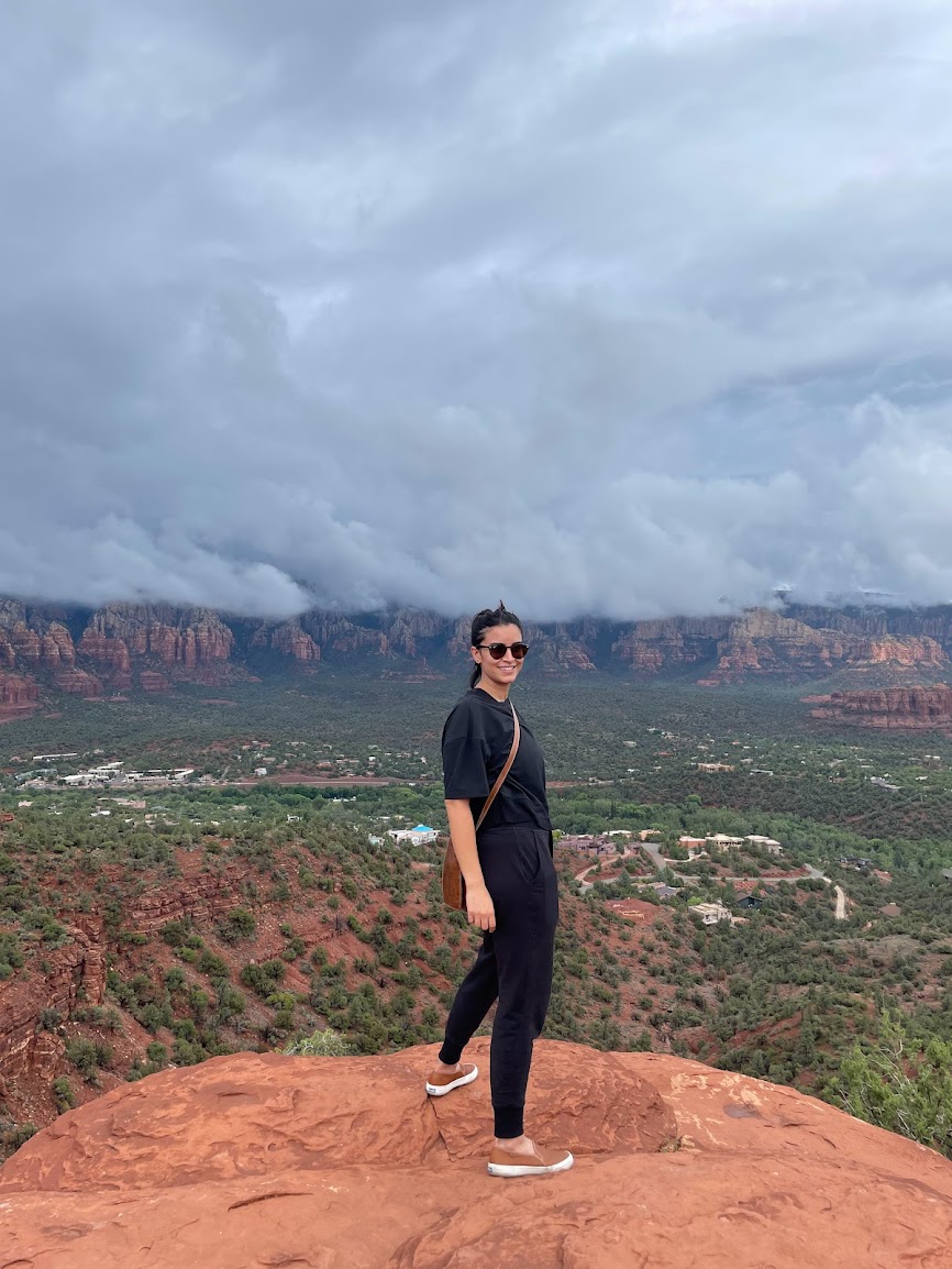 N A U Occupational Therapy student, Sepideh (Sepi) Almasi, posing at the Grand Canyon.