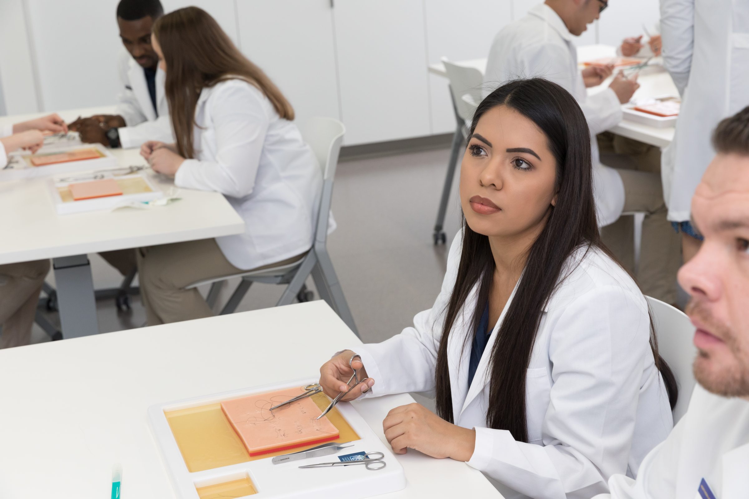 A Northern Arizona University Physician Assistant Program student in class.