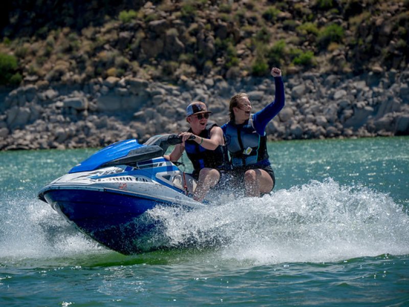 Haley Alexander, Doctor of Physical Therapy student at NAU, on a jetski.