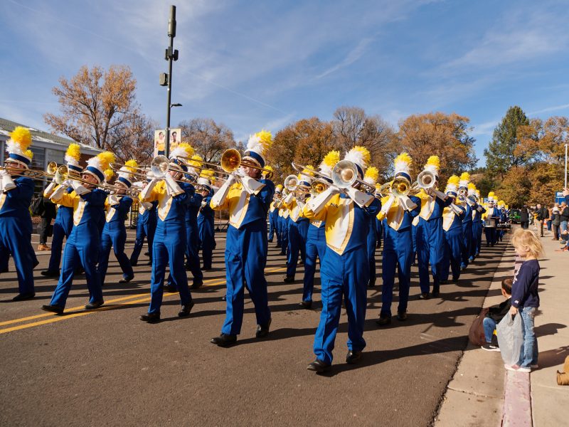 NAU Marching Band performing at Homecoming 2022