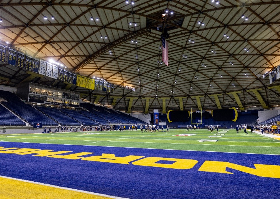 THis is an image of the football turf in Walkup Skydome