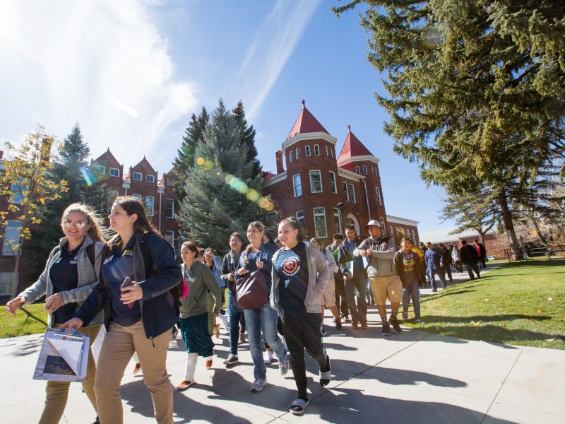 Students take a tour of N A U campus.