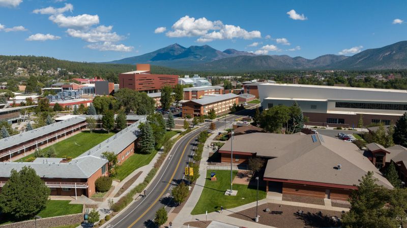 Northern Arizona University campus drove overview.