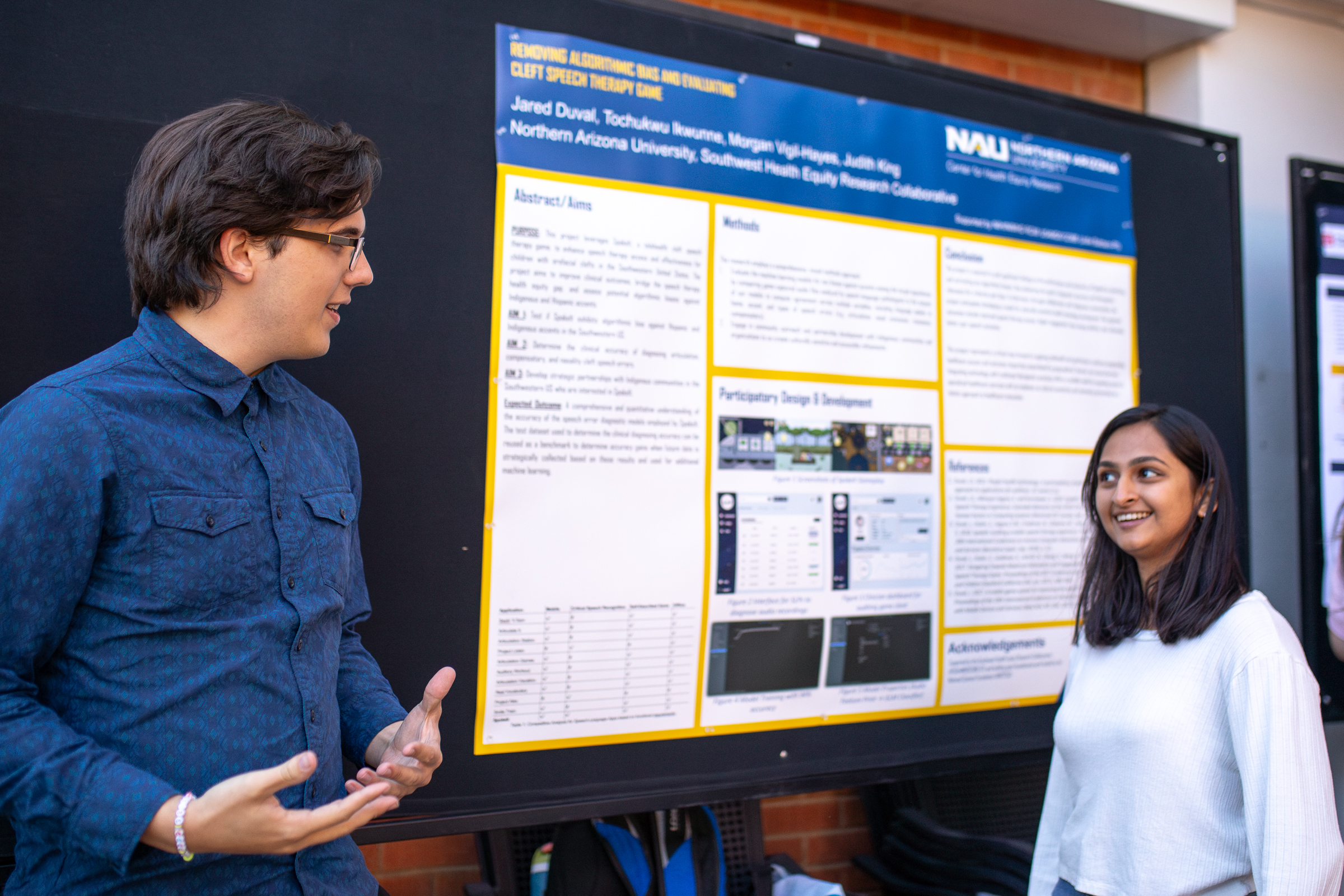 Hunter Beach and Chaithanya Heblikar at the Southwest Health Equity Research Collaborative (SHERC) poster presentation session