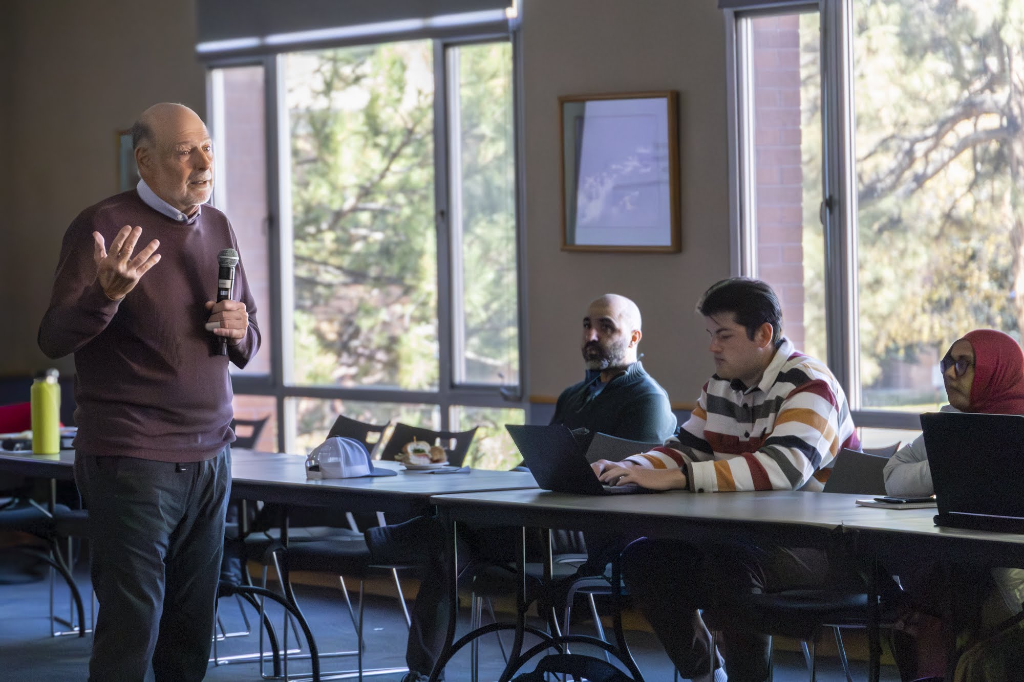 Dr. Spengler speaking to NAU students, faculty, and staff about air pollution and climate change.