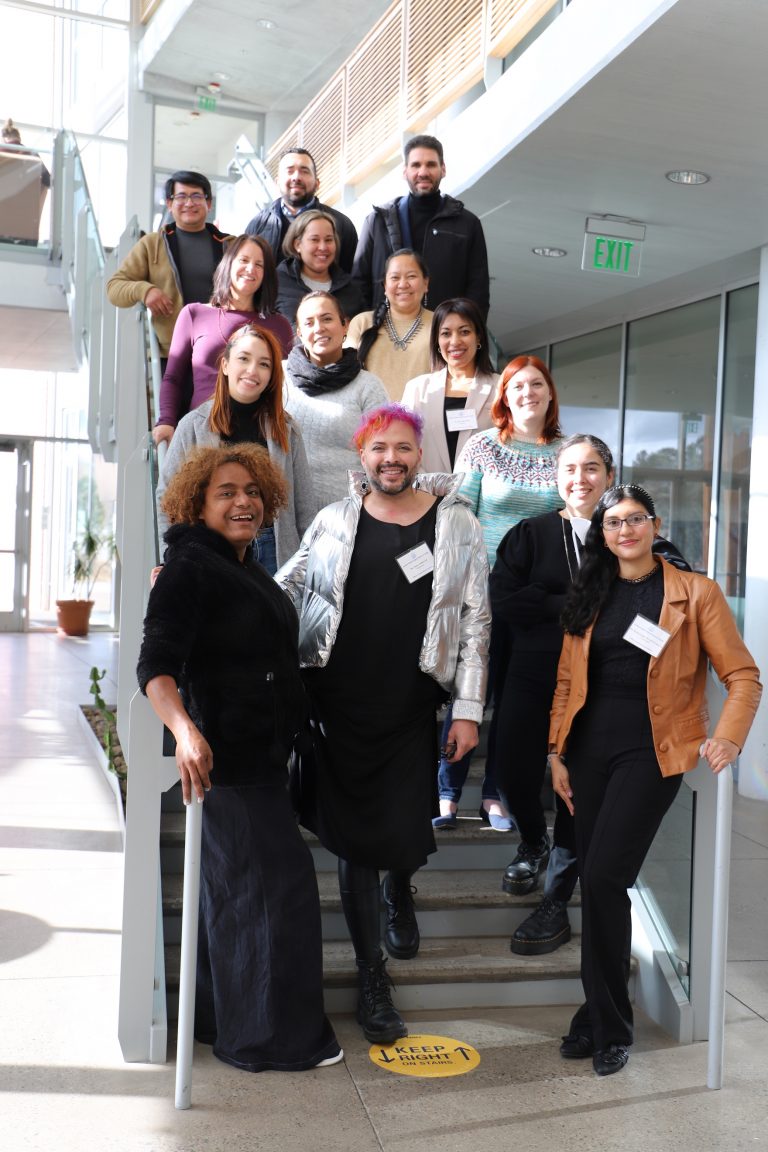 People on a staircase as part of the Human Rights Across the Americas conference.