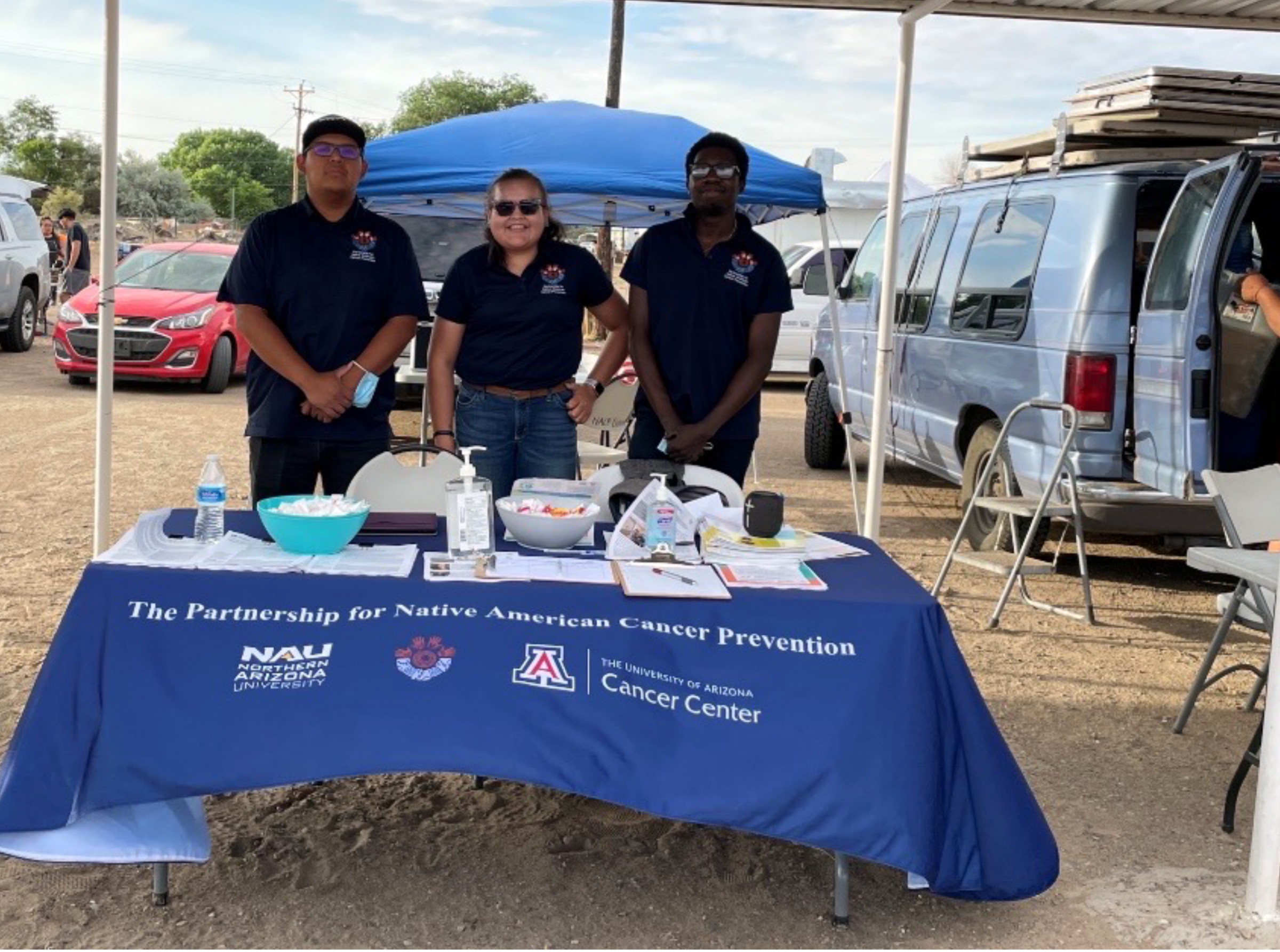 Members of the Navajo Healthy Stomach team present at a flea market in Shiprock.