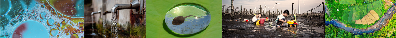 Several picturs lined up together showing water resources.