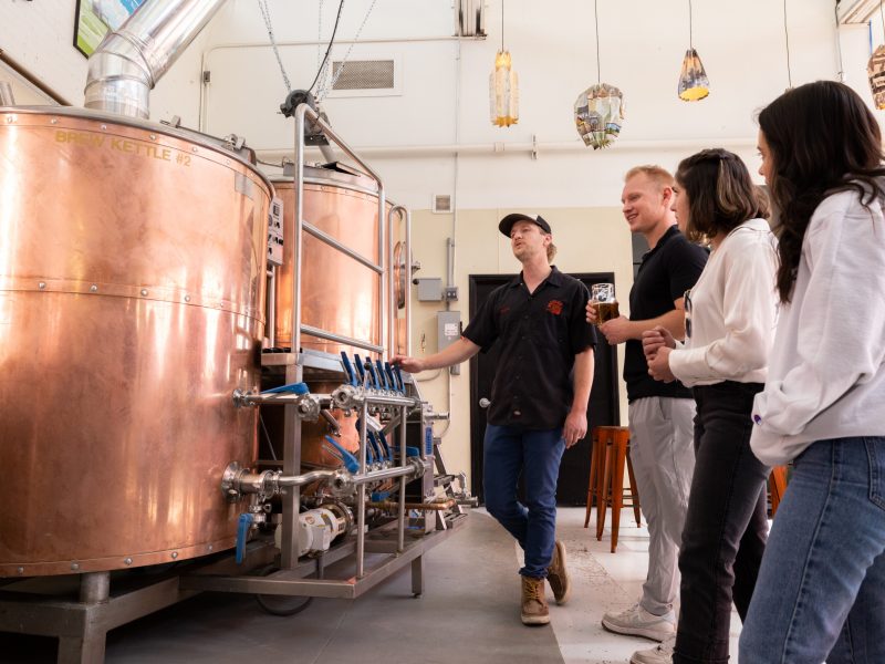 Students in a tap room.